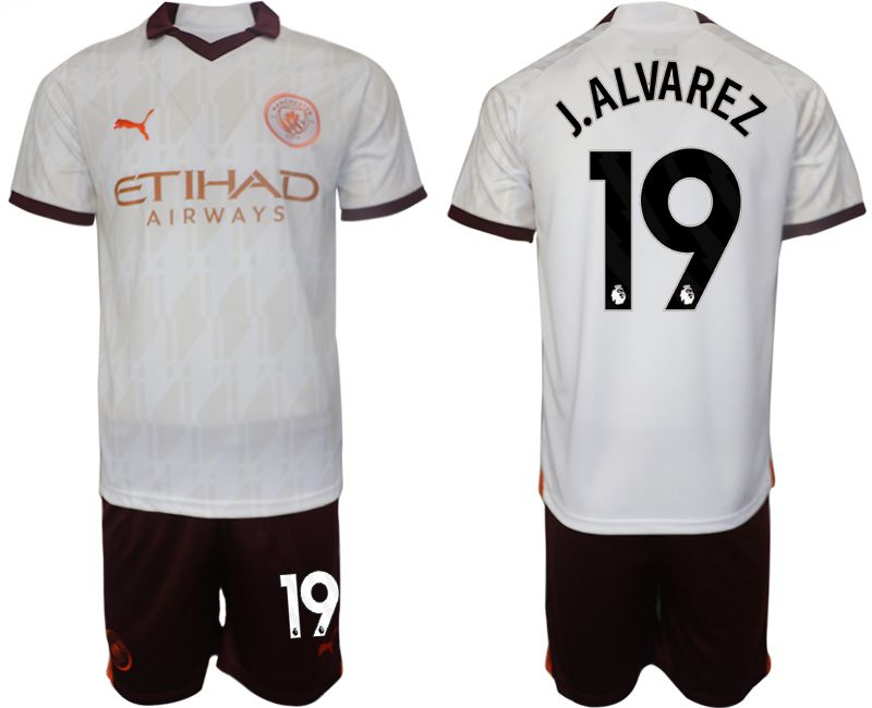 Men 2023-2024 Club Manchester City away white #19 Soccer Jersey->manchester city jersey->Soccer Club Jersey